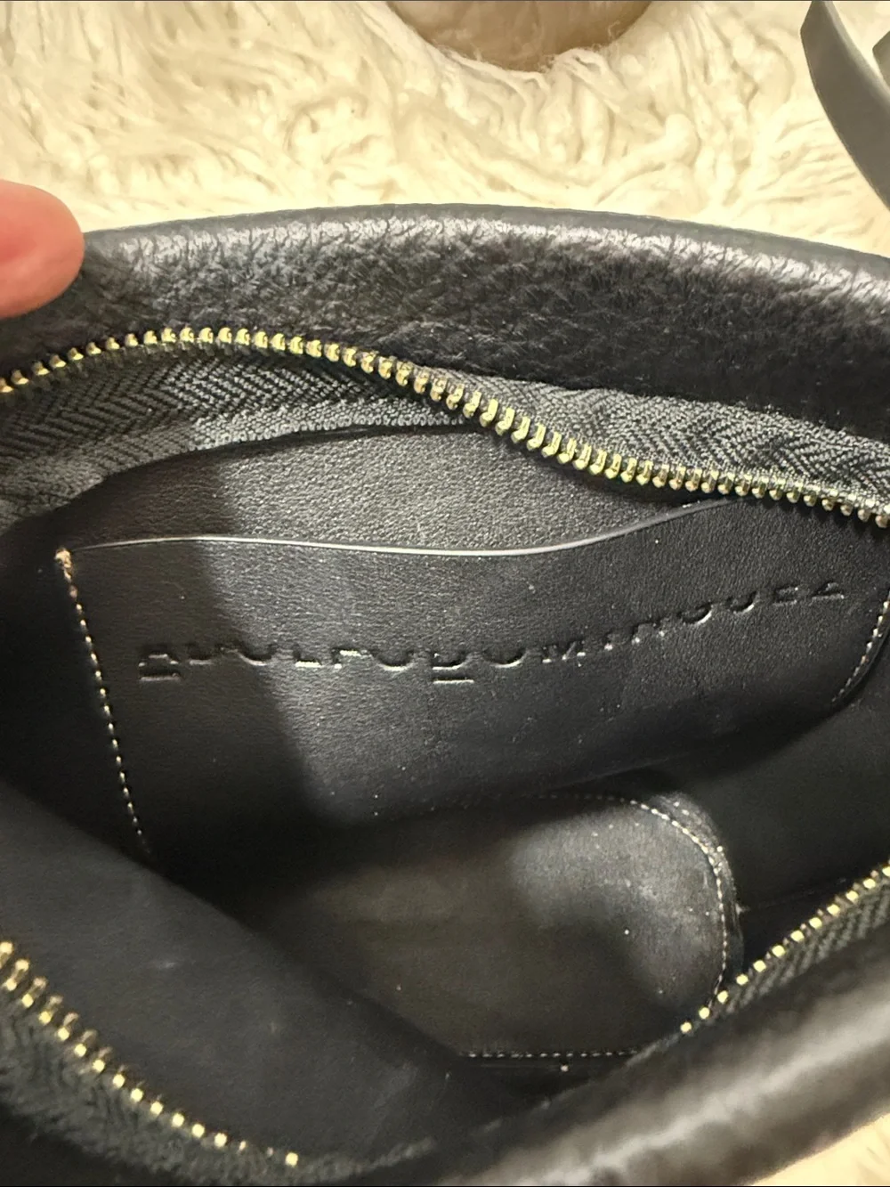 Adolfo Dominguez Black Bucket Crossbody Leather crossbody bag small